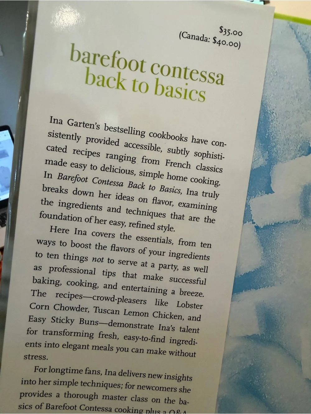 Barefoot Contessa: Back to Basics  Cookbook - hardcover with jacket